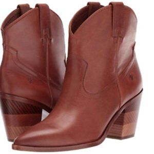 Frye Faye Chevron Bootie Cognac 8.5